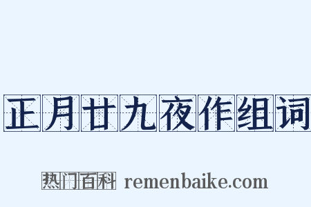 正月廿九夜作组词是什么意思的图片